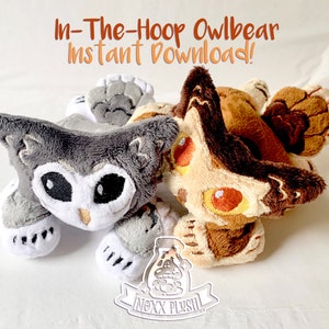 In-The-Hoop Owlbear Pattern, Embroidery Files for 4x4 and 5x7 hoops