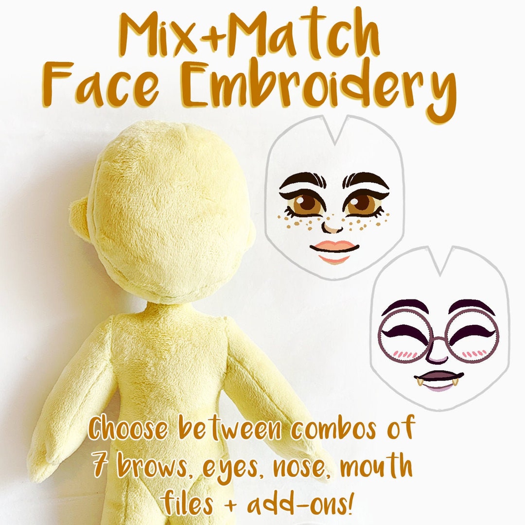 Mix and Match Face Embroidery Files - Etsy