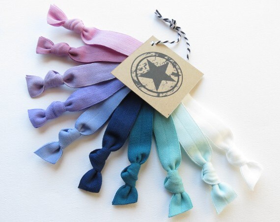 Elastic Hair Ties Assortment Cool Shades Mix Etsy