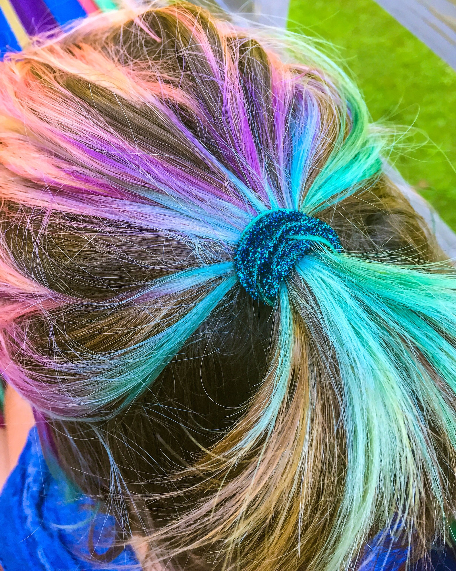 5 Glitter Elastic Velvet Hair Ties Choose Your Colors Etsy