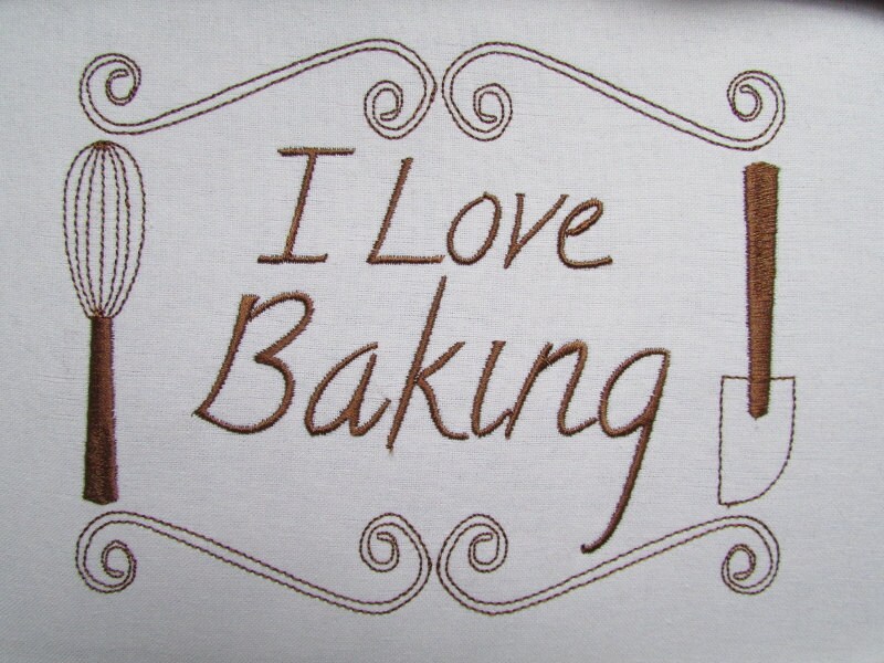 I Love Baking Embroidery Design Instant Download Etsy