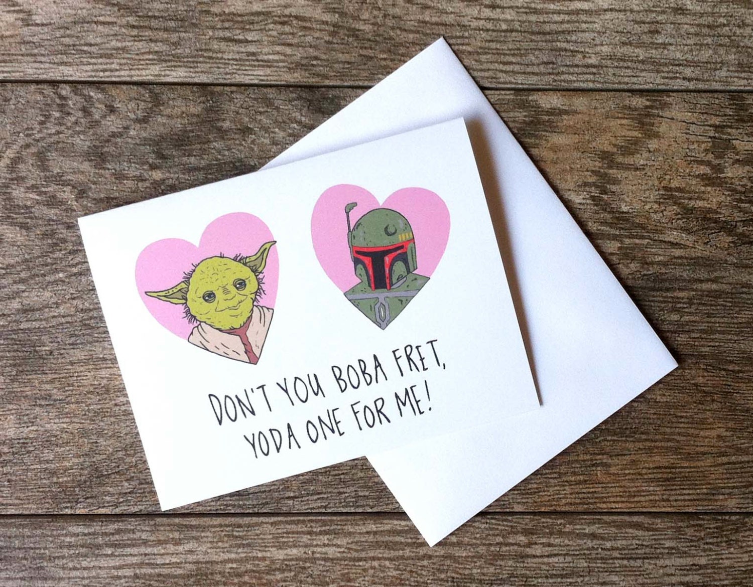 Yoda and Boba Fett Star Wars Love Greeting Card