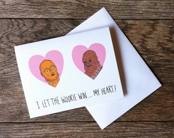 C-3PO and Chewbacca Star Wars Love Greeting Card