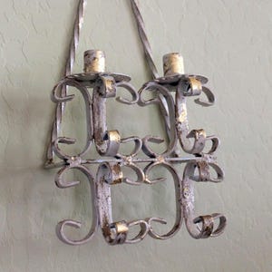 Vintage Gilded Metal Wall Sconce: Ornate Gold Leaf Candle Holder