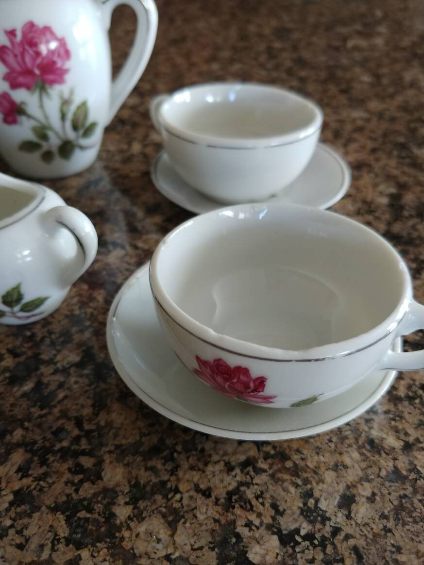Rare Original Boxed Vintage Antique Toy Tea Set From Japan