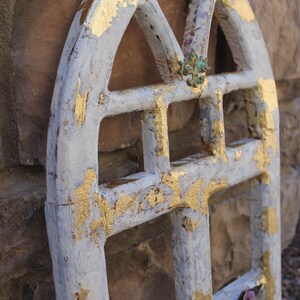 Vintage Handmade Old Arch Frame With Flowers Wall Decor - White Gold ...