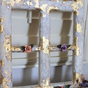 Vintage Handmade Old Arch Frame With Flowers Wall Decor - White Gold ...