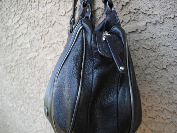 Vintage Cole Haan two handles purse - Genuine Bla… - image 2