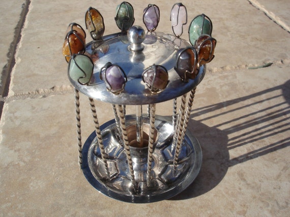 Items similar to Vintage Carousel Set of 12 Semi Precious Gemstone ...