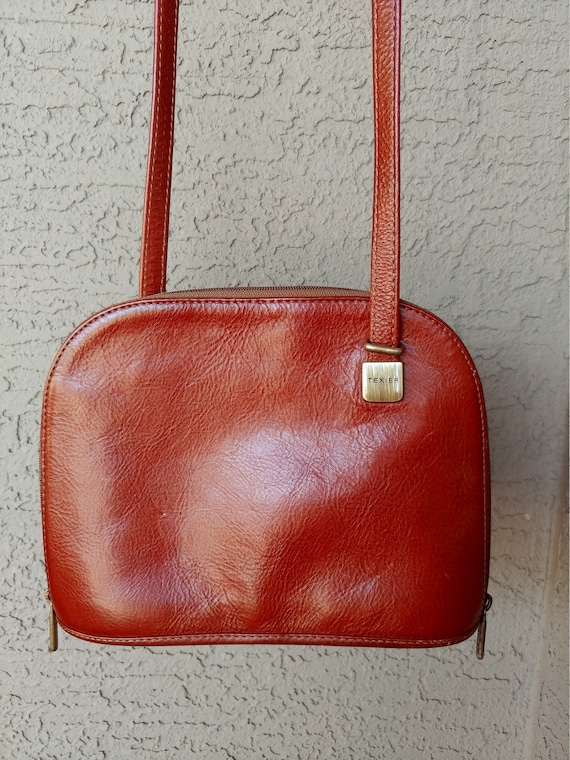 Sac Besace Sac Texier Cuir Marron Sac à Bandoulière Texier Vintage