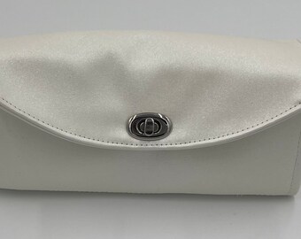White with Green Clutch Wallet
