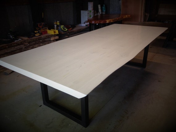 Live Edge Wood White Dining Table
