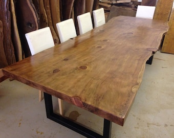 Live Edge Dining Table - Wood Slab Dining Table - Live Edge Table - Live Edge Slab Dining Table - Wood Slab Table - Redwood Table (28)