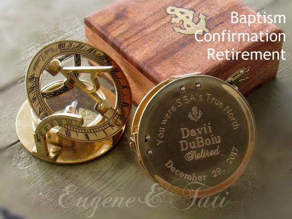 Antique Brass Compass Vintage Marine Collectible Item