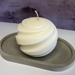 Spiral Sphere Candle| Swirl Ball Candle| Natural | Perfect Gift| Decorative Modern  Candle| Housewarming Gifts| Gifts for Him and Her