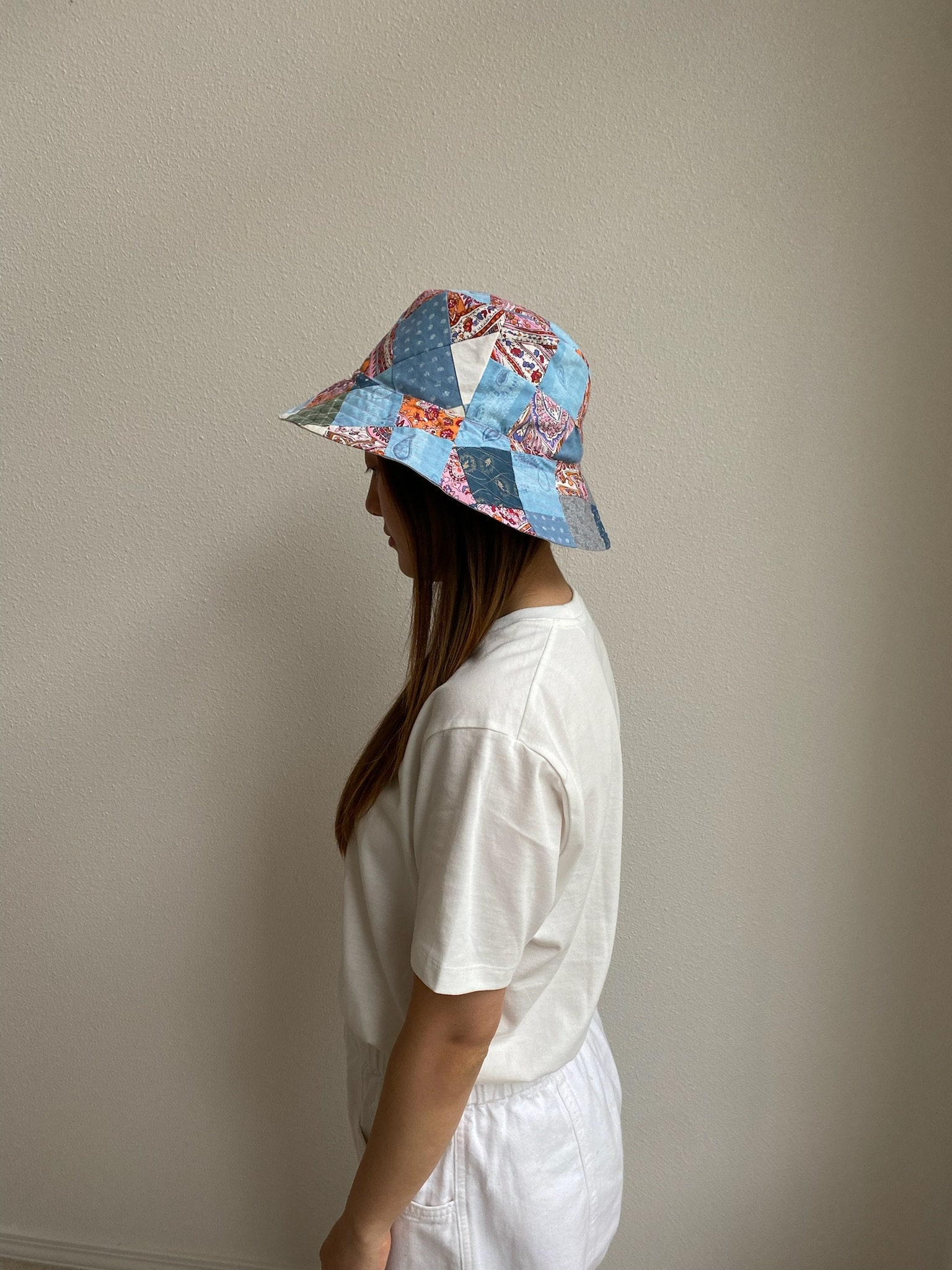 Custom Quilted Patchwork Bucket Hat Handmade - Etsy display picture 2
