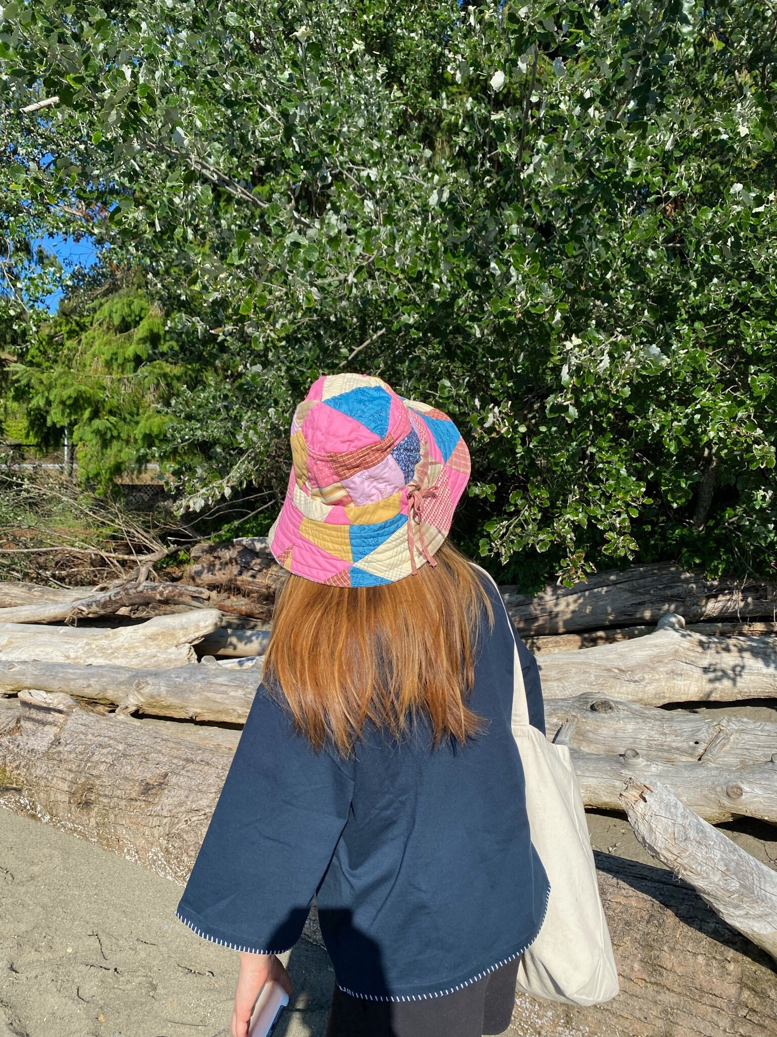 Multicolored Patchwork Quilted Bucket 