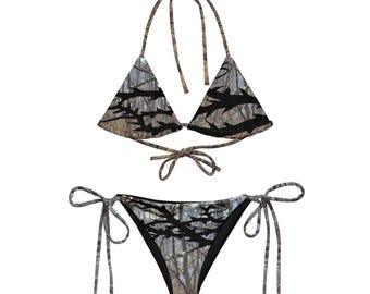 Gothic Camo String Bikini-Gothic  Appalachian Y2K Camo 2000s aesthetic