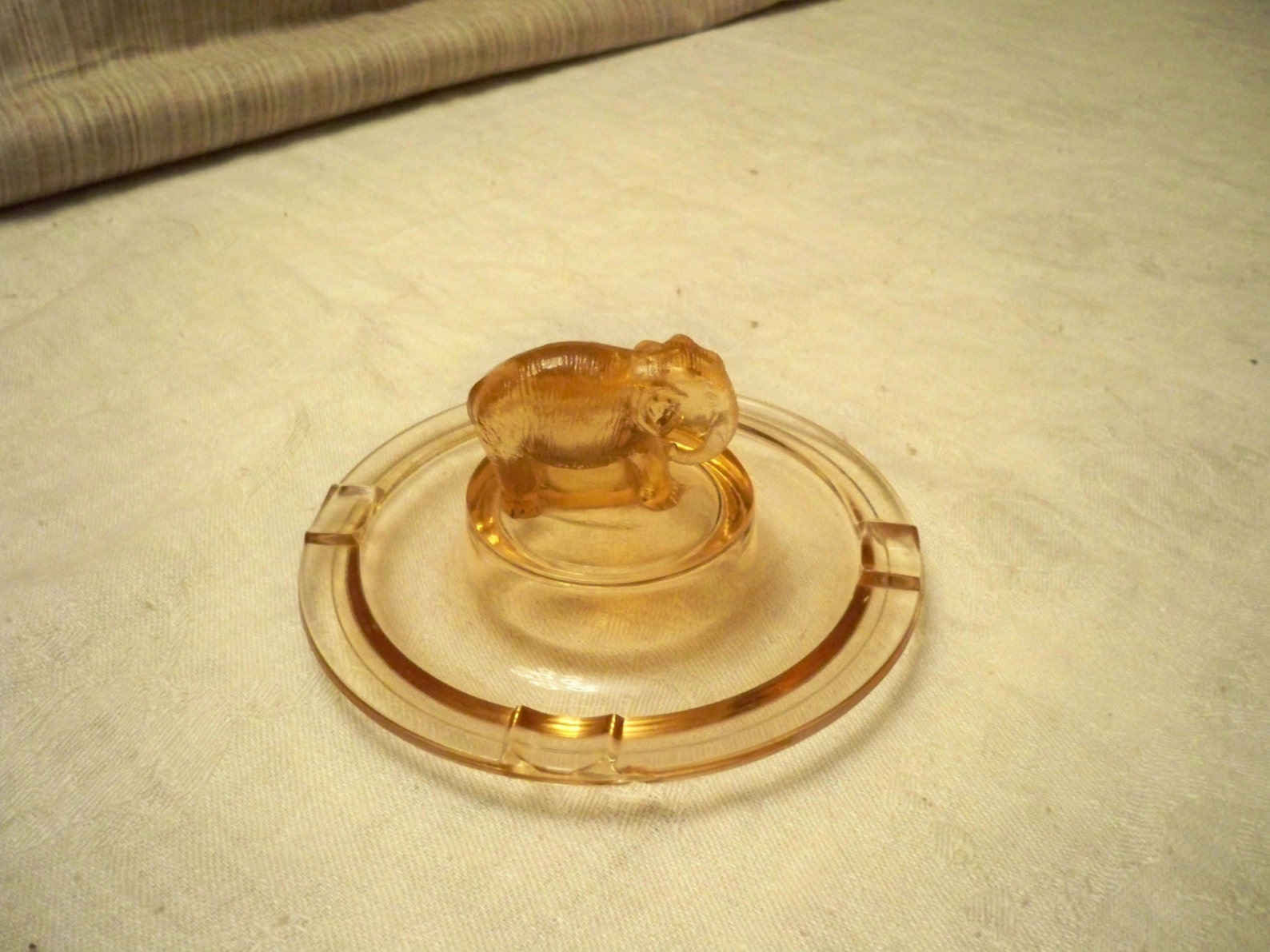 Greensburg Glass Works Pink Depression Glass Elephant Ashtray Etsy
