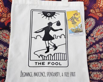 The Fool Tarot Card Tote Bag | Vinyl Iron On | Tarot Cards | Astrology | Psychic