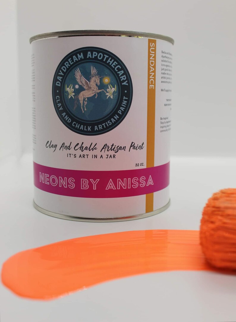 Sundance Neon Orange Paint, Furniture Paint, Crafting Paint, Daydream Apothecary, Chalk Paint image 3