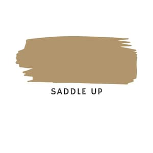 May include: A brown paint swatch with the text "Saddle Up" underneath.