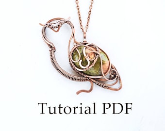 Tutorial jewelry DIY project - Owl pendant - Copper soldering - Wire wrapped necklace tutorial - PDF file