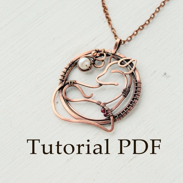 Wire wrapped jewelry tutorial Fox pendant copper wire tutorial Copper soldering Step by step guide Wire wrapping Wire weaving Handmade gift