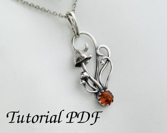 Silversmith Mushrooms Necklace Tutorial: Copplex Soldering, Cabochon Setting (PDF)