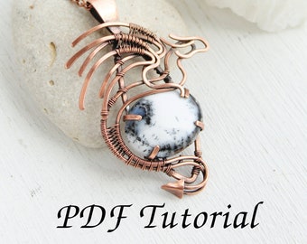 Wire Wrapped Dragon Pendant Tutorial, Copper Soldering DIY (PDF Pattern)