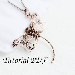 Wire tutorial Dragonfly pendant without soldering DIY project Wire wrapping Jewelry Tutorial Wire weaving necklace