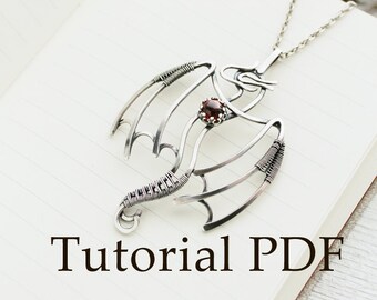 Wire Wrapped Dragon Pendant Tutorial: Silver Soldering, Cabochon Setting (PDF)