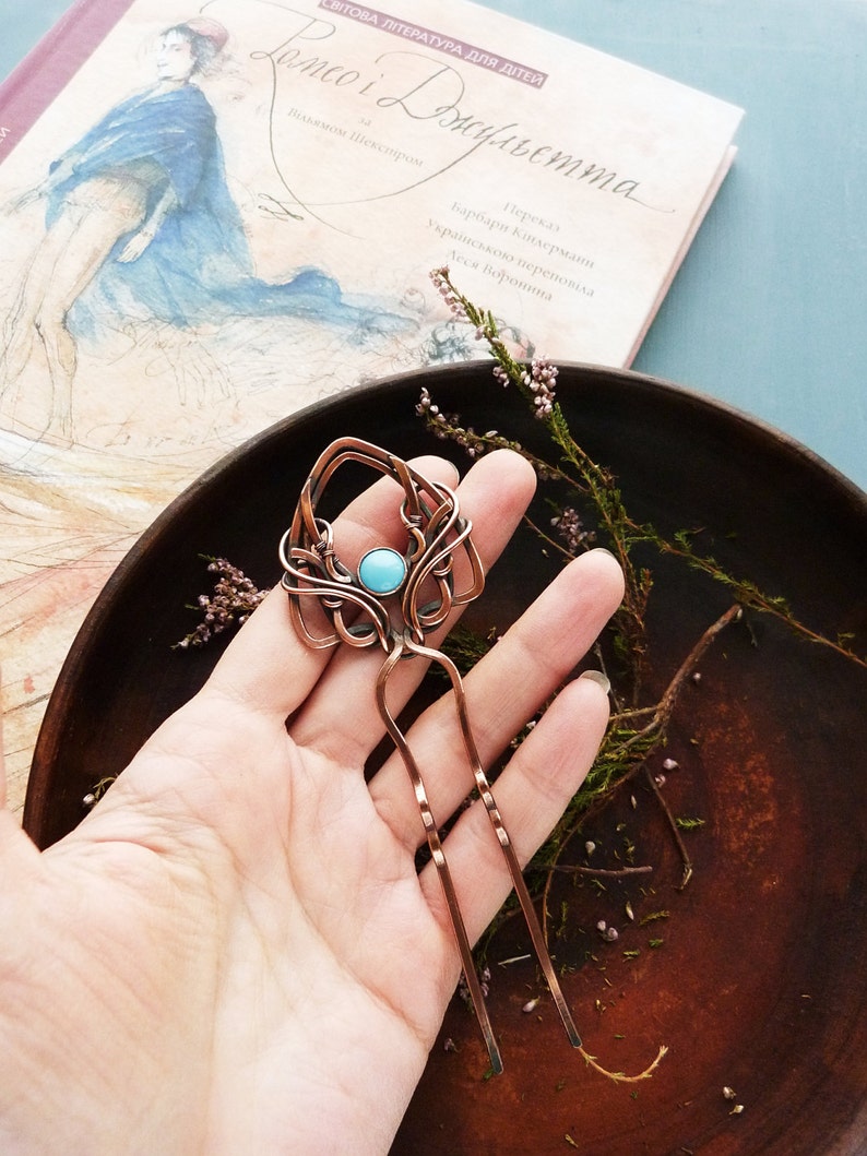 Hair copper pin Wire wrapped hair accessories Something Etsy