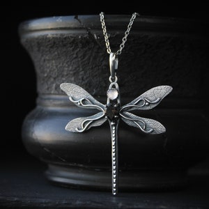 Silver Dragonfly Pendant Summer Necklace Animal Pendant - Etsy