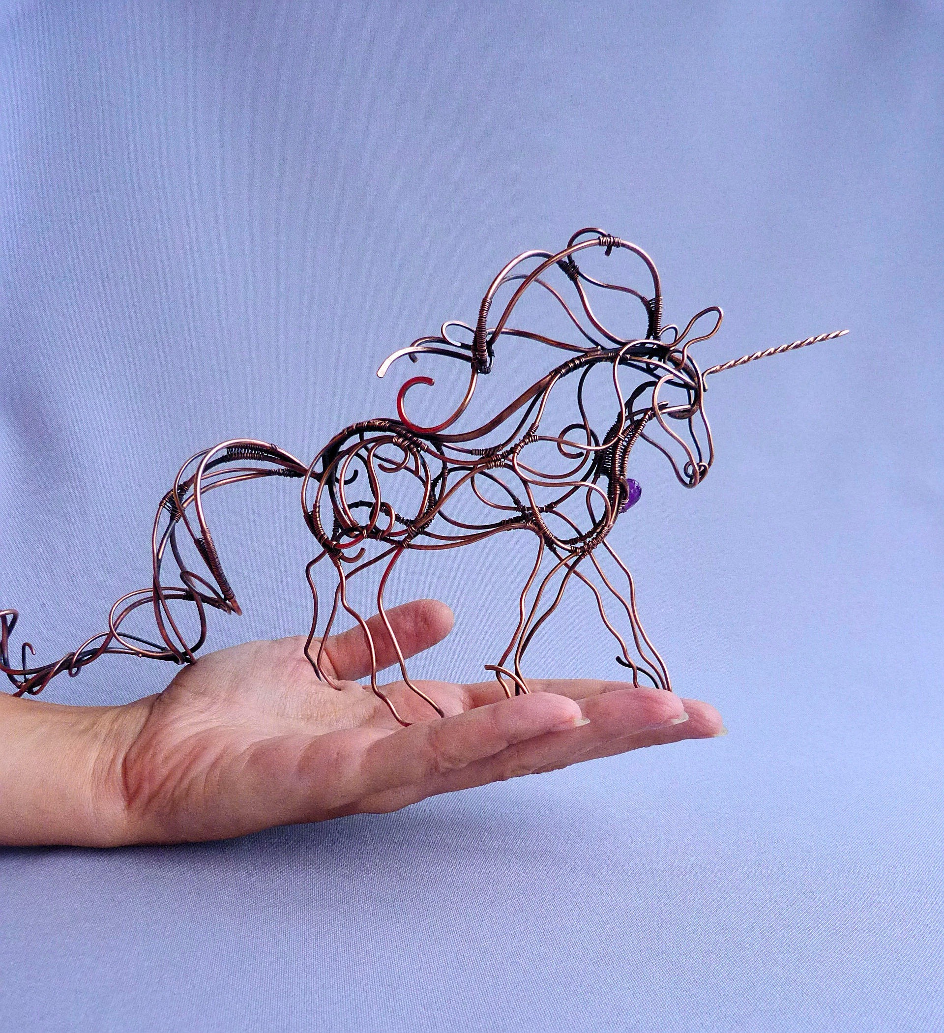Metal sculpture Unicorn Wire art sculpture Table ornament Etsy