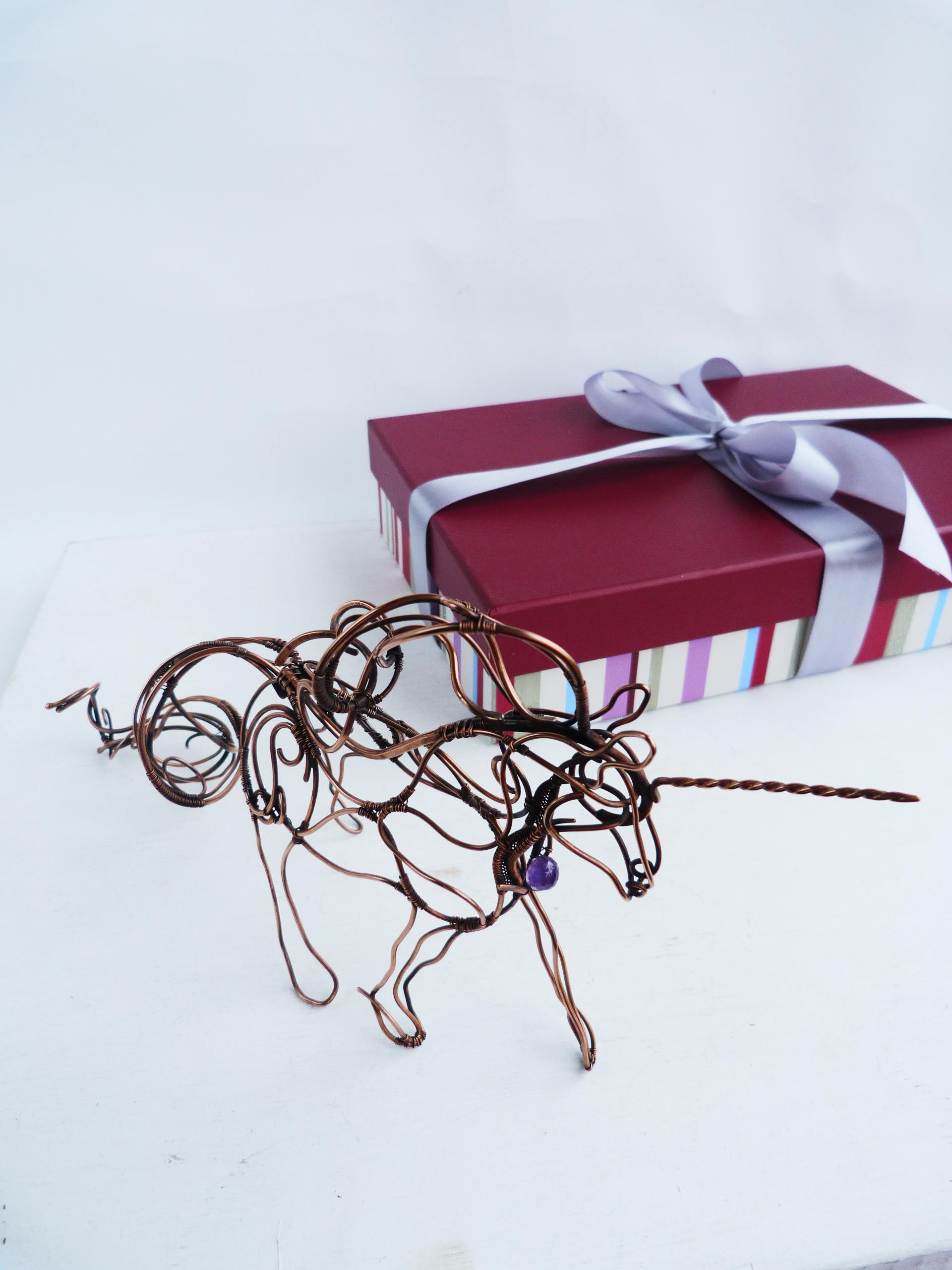 Metal sculpture Unicorn Wire art sculpture Table ornament | Etsy