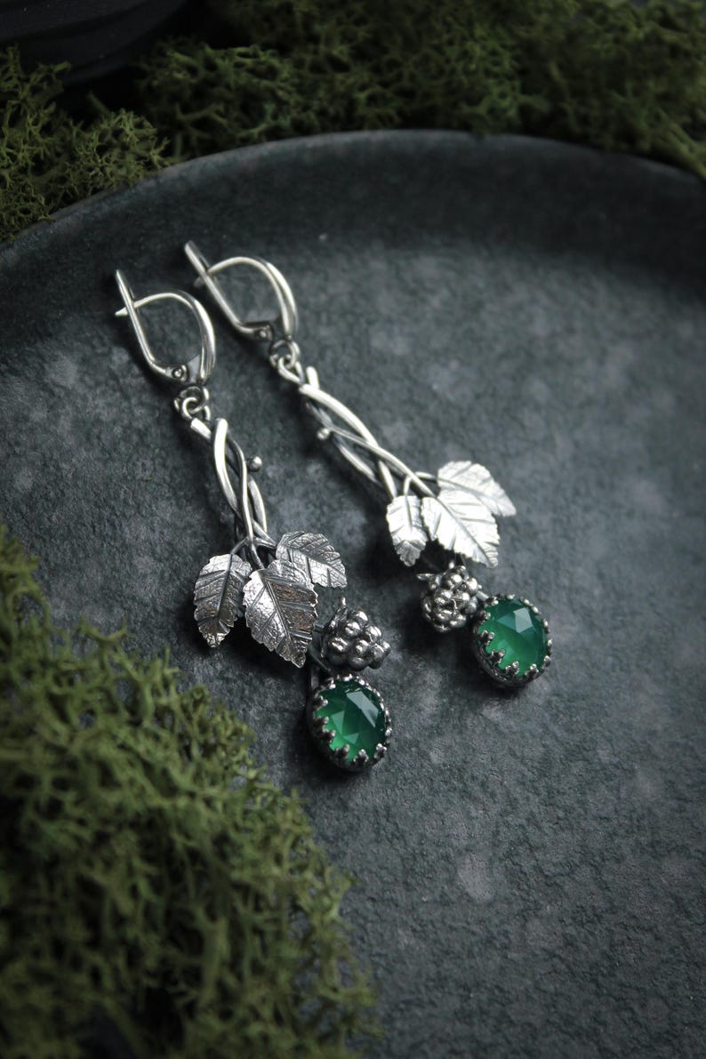 Silver Raspberry Raspberry Earrings Silver Botanical Jewelry Silversmithing Wedding ...