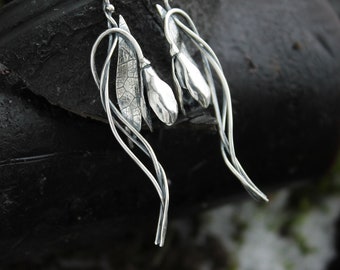 Snowdrops silver earrings Floral jewelry Bridal earrings