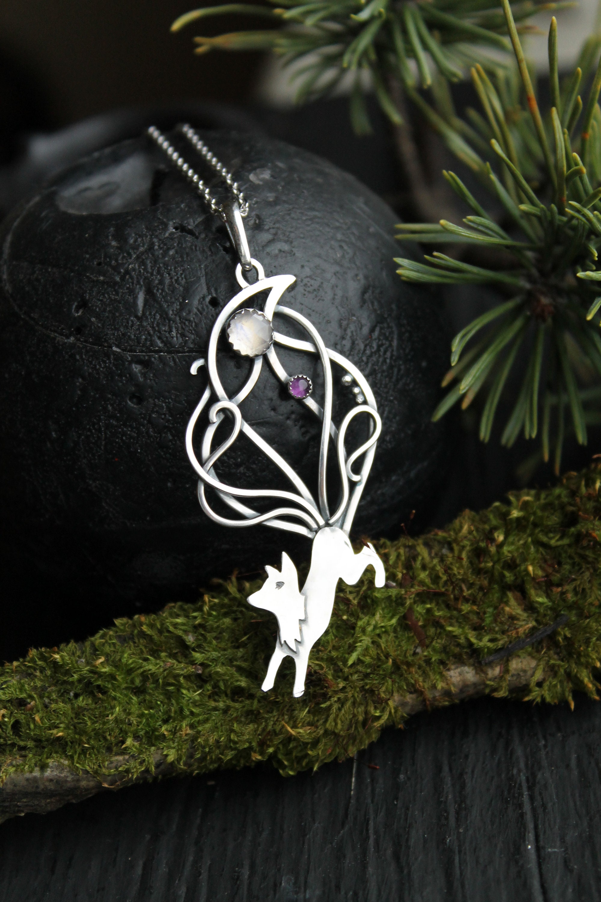 Silver Necklace Kitsune Pendant Japanese Fox Totem Animal - Etsy Silver Necklace Kitsune Pendant Japanese Fox Totem Animal - Etsy