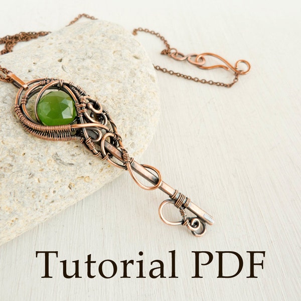 Tutorial jewelry DIY project - Tutorial wire wrapped pendant - Key pendant - Copper soldering