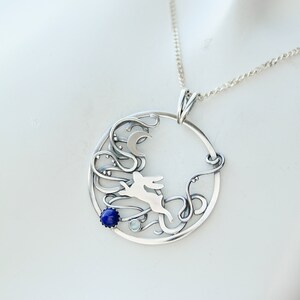 Silver Pendant Moon Rabbit Necklace Moon Hare Totem Charm - Etsy
