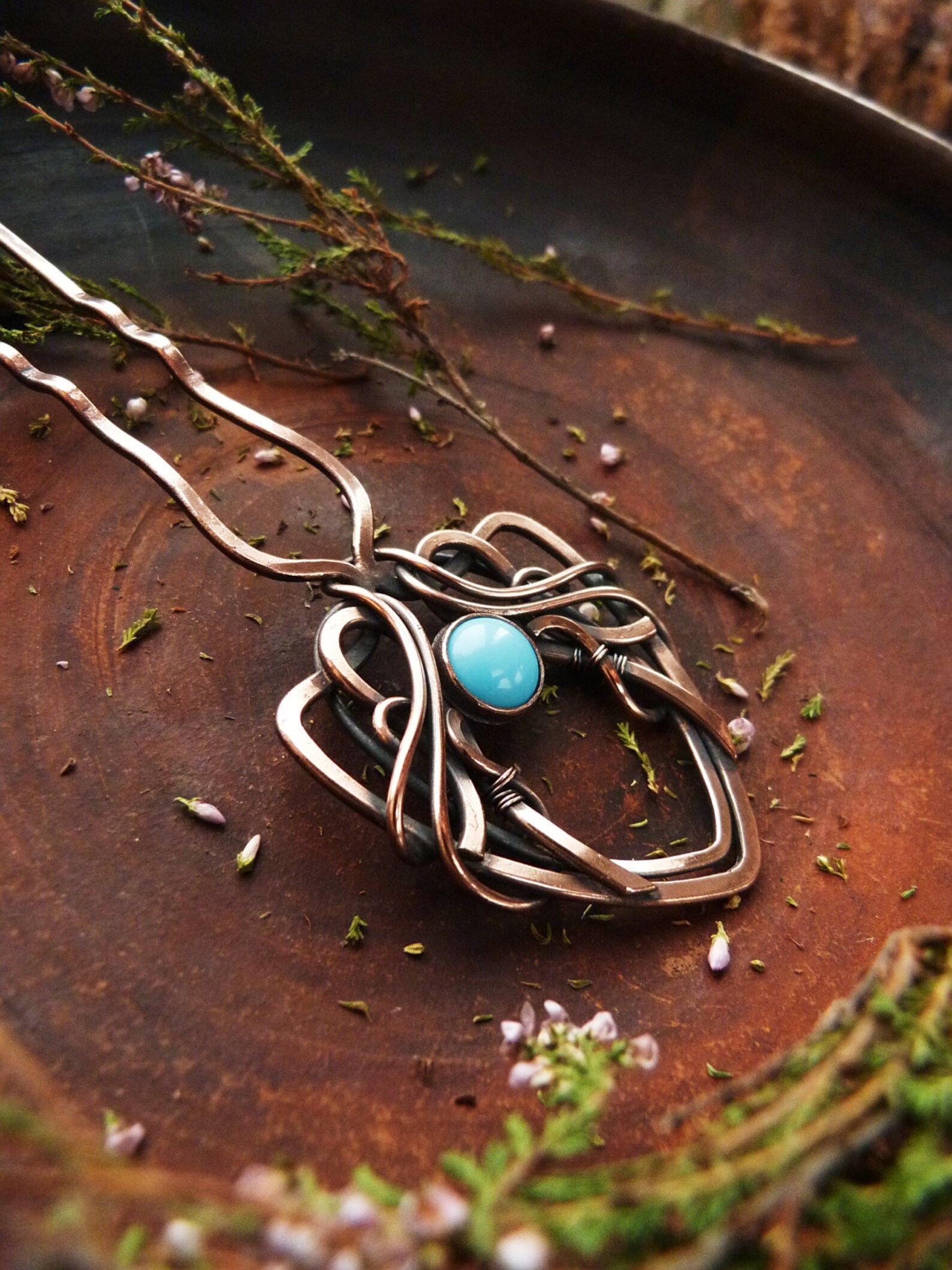 Hair copper pin Wire wrapped hair accessories Something Etsy