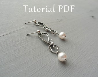 Wire wrapped tutorial Silver Earrings without soldering Jewelry tutorial Wire wrapped earrings Wire weave tutorial Step by step guide