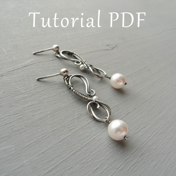 Wire wrapped tutorial Silver Earrings without soldering Jewelry tutorial Wire wrapped earrings Wire weave tutorial Step by step guide