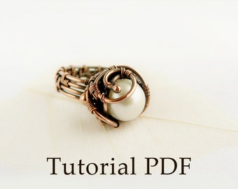 Wire wrapped tutorial Jewelry Tutorial Copper ring without soldering Wire weave tutorial DIY project Wire wrapped ring Step by step guide