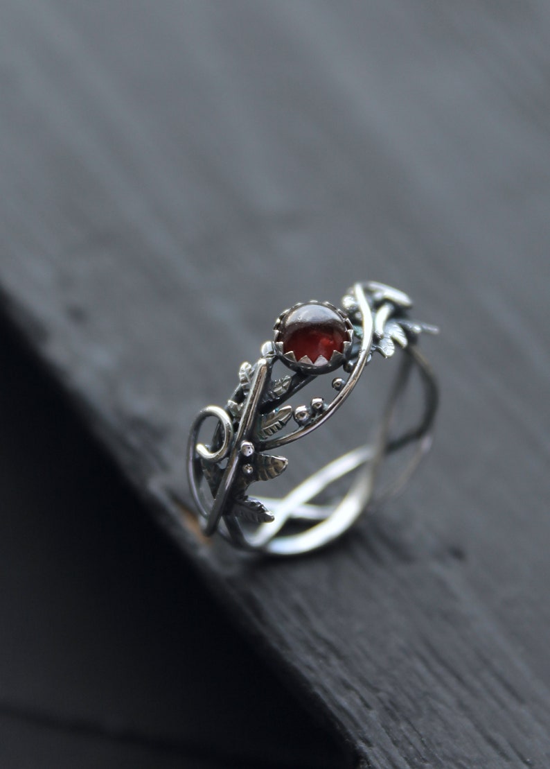 Elven Engagement Ring Fern Leaf Ring Nature Botanical Plant Etsy