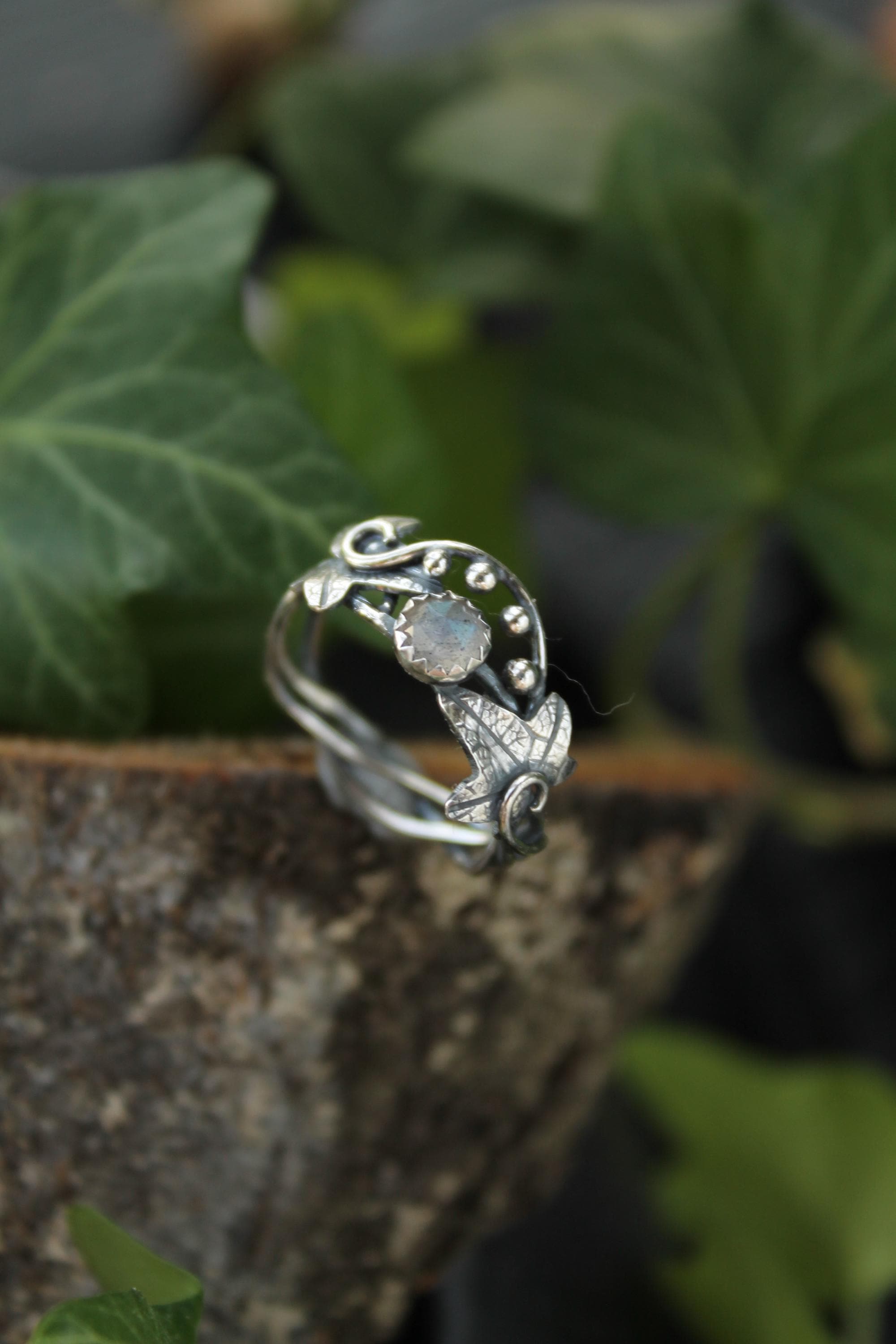 新品同様 Ivy Ring Proposal Elven Jewelry Botanical Silver Ring Leaf アクセサリー