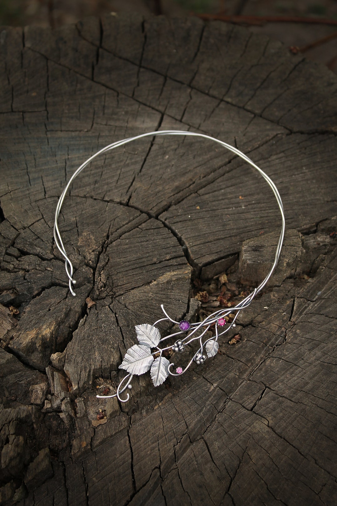 Silver Raspberry Sterling Silver Raspberry Necklace - Botanical Wire Wrapped Choker - Etsy