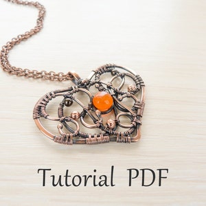 Jewelry tutorial DIY project - PDF Tutorial - wire wrapped necklace - copper soldering