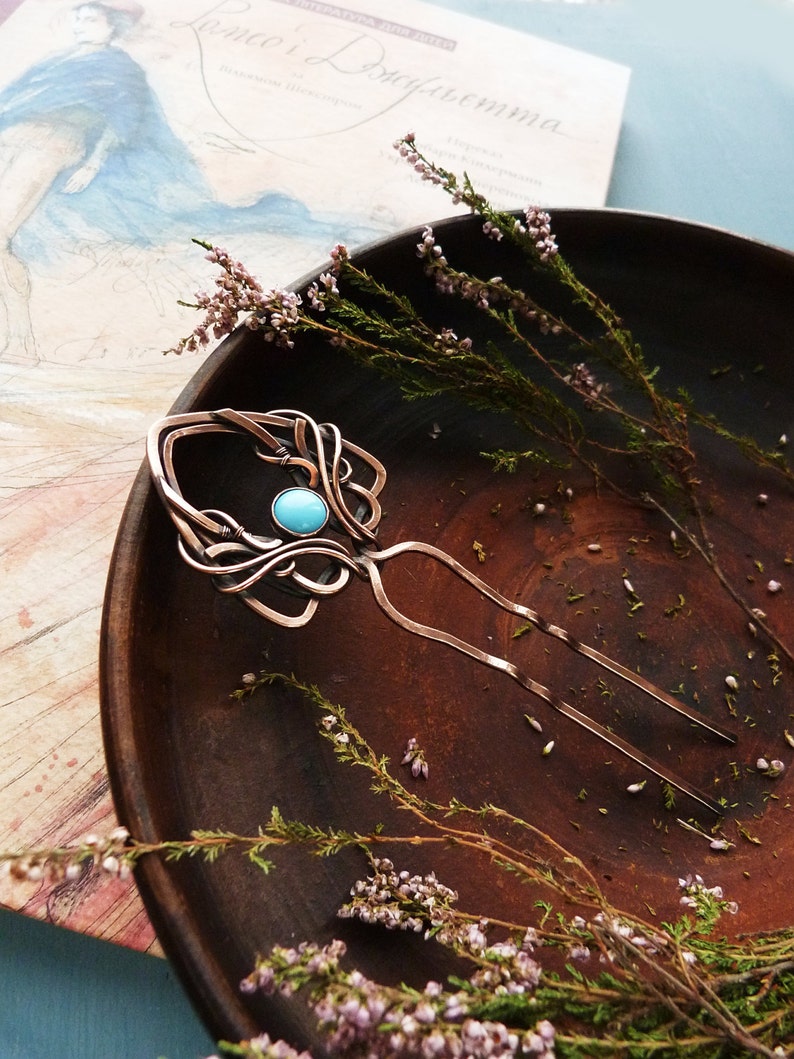 Hair copper pin Wire wrapped hair accessories Something Etsy